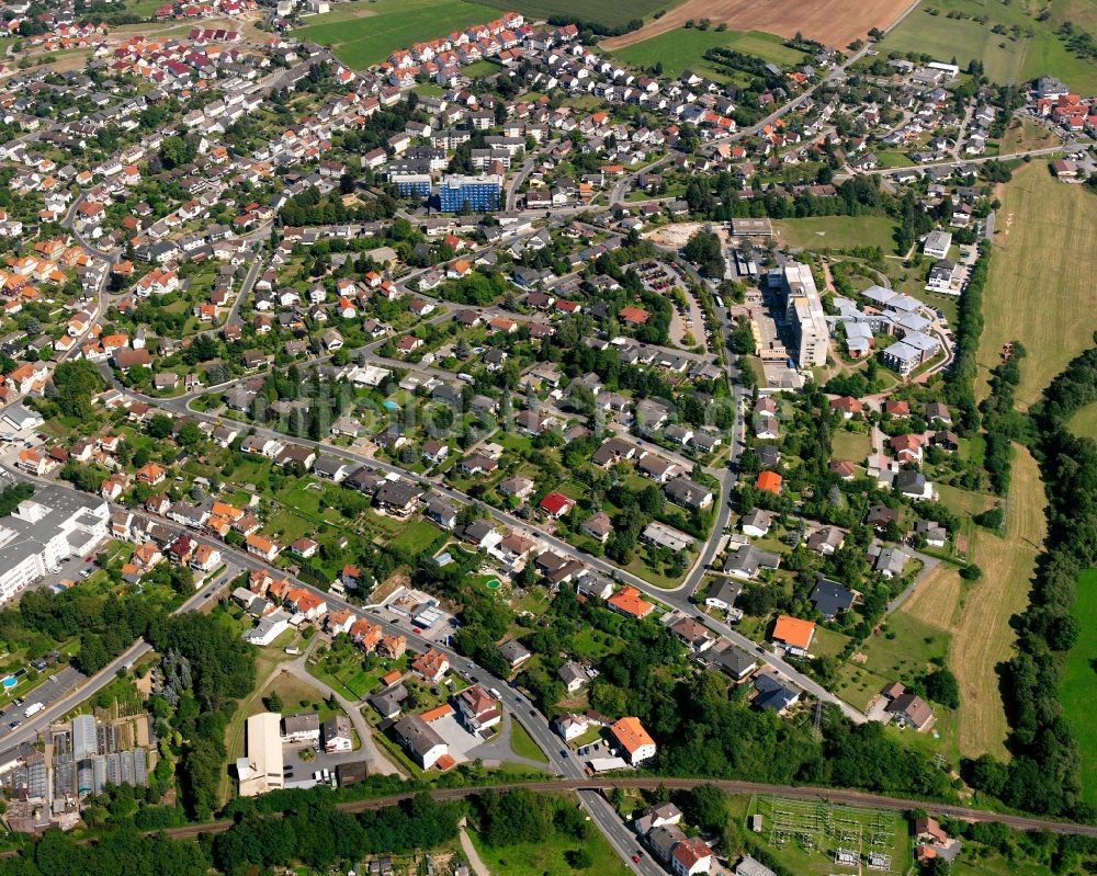 Luftaufnahme Erbach - Wohngebiet der Mehrfamilienhaussiedlung in Erbach im Bundesland Hessen, Deutschland