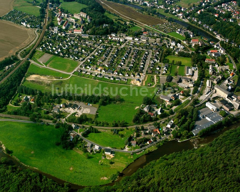 Luftaufnahme Falkenau - Wohngebiet der Mehrfamilienhaussiedlung in Falkenau im Bundesland Sachsen, Deutschland