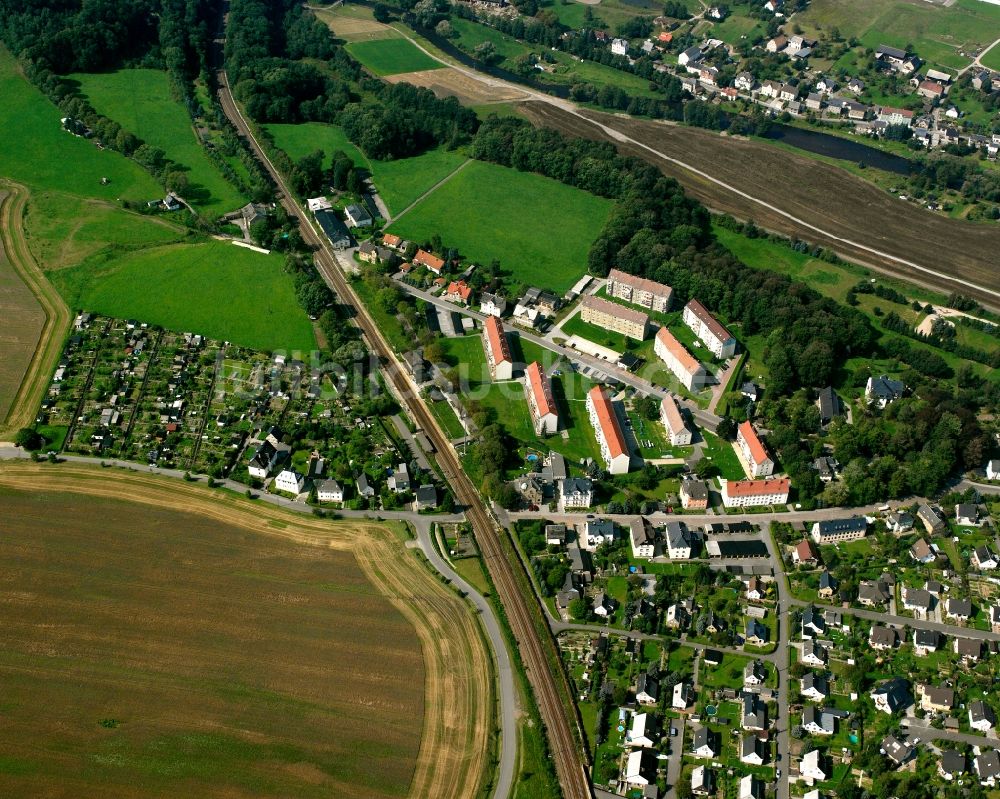 Luftbild Falkenau - Wohngebiet der Mehrfamilienhaussiedlung in Falkenau im Bundesland Sachsen, Deutschland