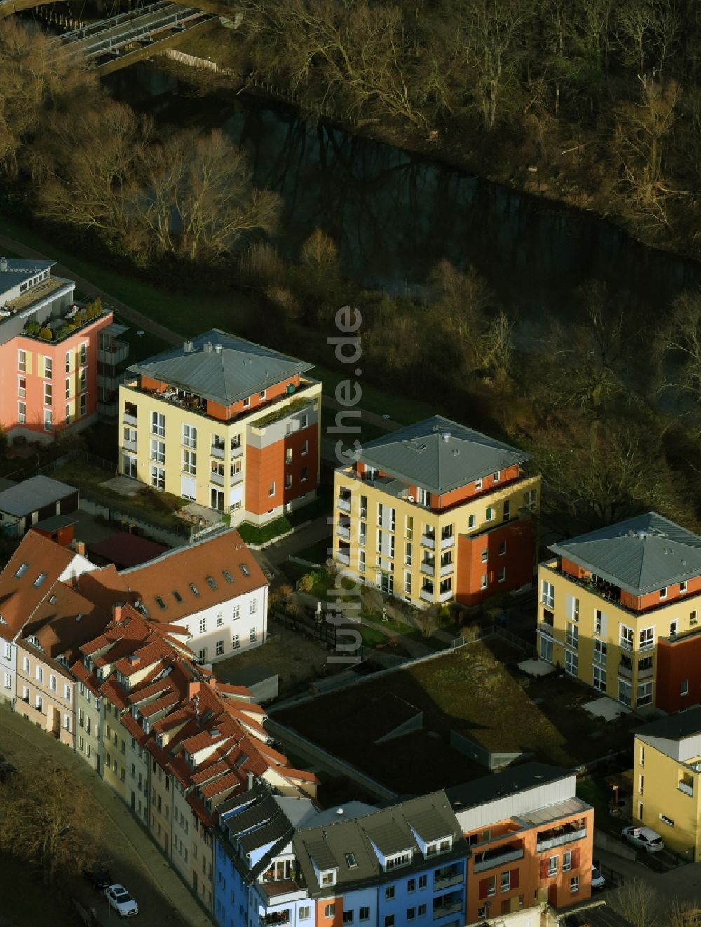 Luftaufnahme Frankfurt (Oder) - Wohngebiet einer Mehrfamilienhaussiedlung in Frankfurt (Oder) im Bundesland Brandenburg