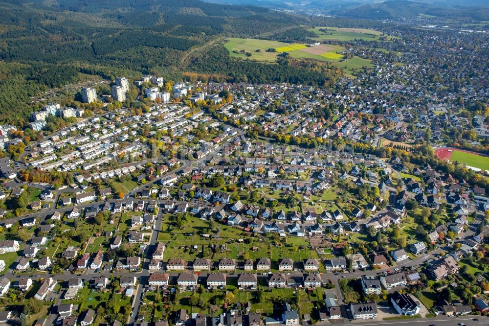 Luftbild Kreuztal - Wohngebiet der Mehrfamilienhaussiedlung Fritz-Erler-Siedlung in Kreuztal im Bundesland Nordrhein-Westfalen