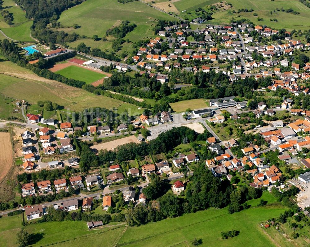 Luftaufnahme Fränkisch-Crumbach - Wohngebiet der Mehrfamilienhaussiedlung in Fränkisch-Crumbach im Bundesland Hessen, Deutschland