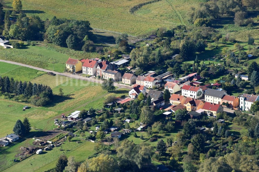 Müncheberg von oben - Wohngebiet der Mehrfamilienhaussiedlung Fürstenwalder Straße in Müncheberg im Bundesland Brandenburg, Deutschland