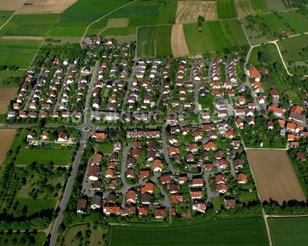 Gammelshausen von oben - Wohngebiet der Mehrfamilienhaussiedlung in Gammelshausen im Bundesland Baden-Württemberg, Deutschland