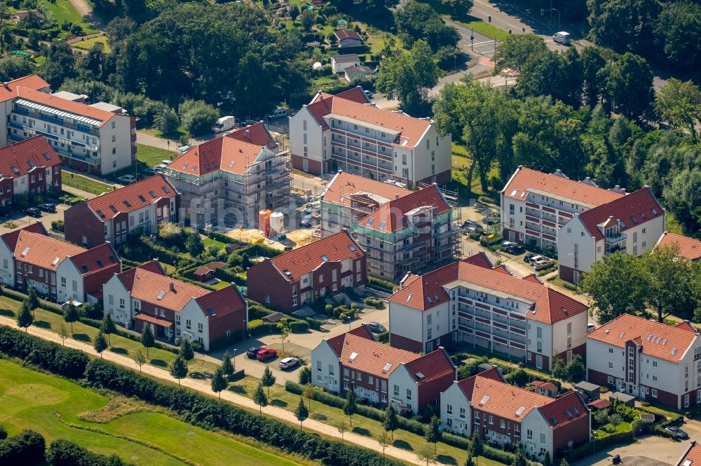 Gelsenkirchen von oben - Wohngebiet einer Mehrfamilienhaussiedlung in Gelsenkirchen im Bundesland Nordrhein-Westfalen