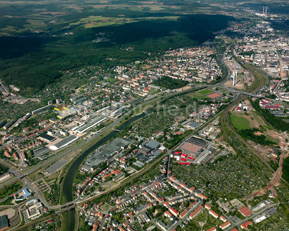 Luftbild Gera - Wohngebiet der Mehrfamilienhaussiedlung in Gera im Bundesland Thüringen, Deutschland