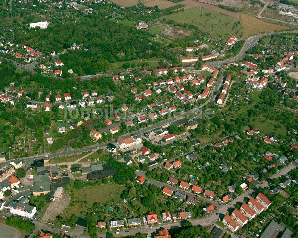 Luftaufnahme Gera - Wohngebiet der Mehrfamilienhaussiedlung in Gera im Bundesland Thüringen, Deutschland