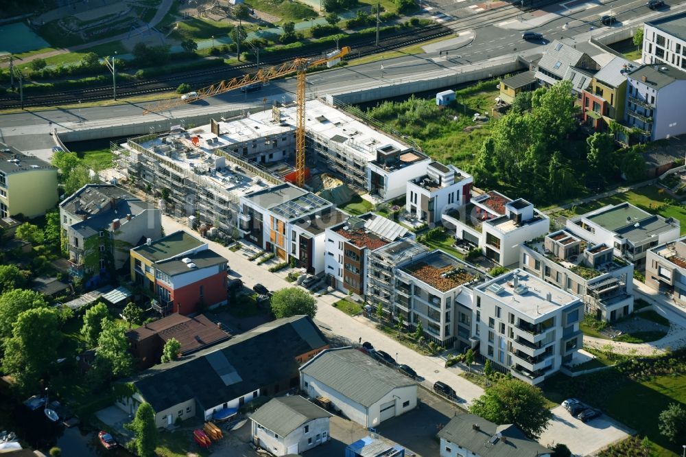 Rostock von oben - Wohngebiet der Mehrfamilienhaussiedlung Gerberbruch - Am Eislager - Beim Holzlager in Rostock im Bundesland Mecklenburg-Vorpommern, Deutschland