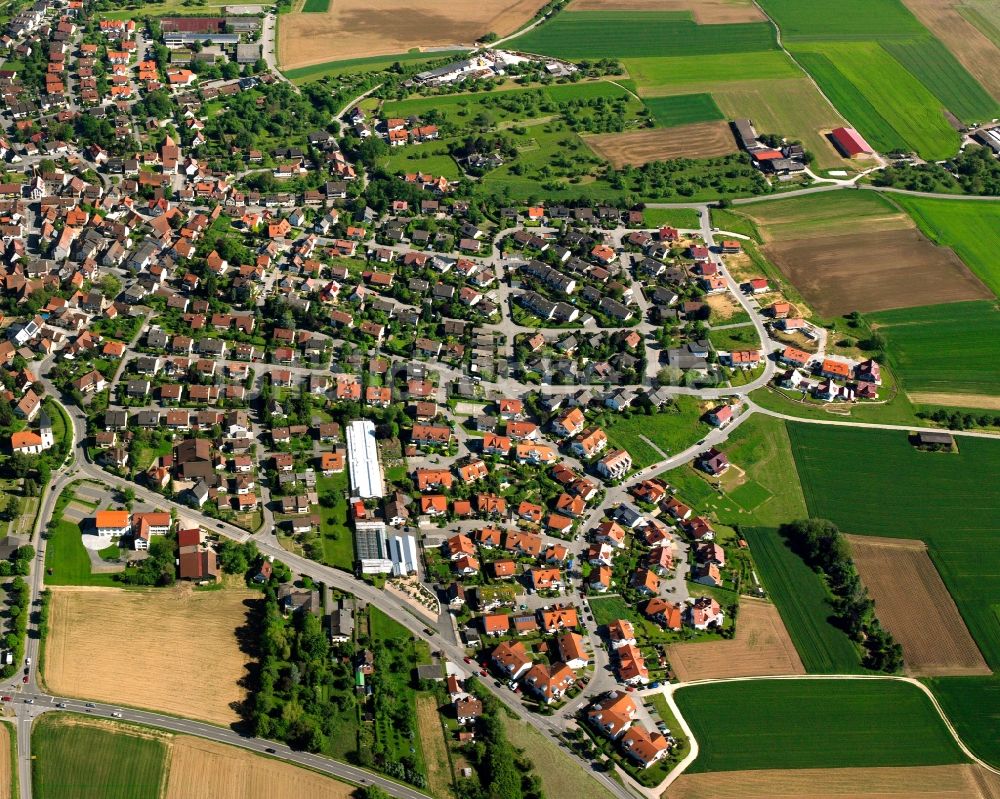 Großaspach aus der Vogelperspektive: Wohngebiet der Mehrfamilienhaussiedlung in Großaspach im Bundesland Baden-Württemberg, Deutschland