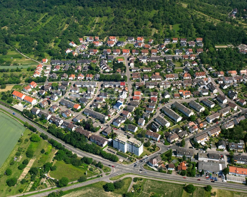 Luftaufnahme Grötzingen - Wohngebiet der Mehrfamilienhaussiedlung in Grötzingen im Bundesland Baden-Württemberg, Deutschland