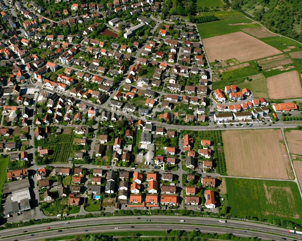 Luftaufnahme Grunbach - Wohngebiet der Mehrfamilienhaussiedlung in Grunbach im Bundesland Baden-Württemberg, Deutschland