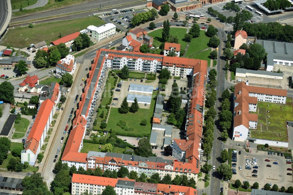 Luftaufnahme Halberstadt - Wohngebiet einer Mehrfamilienhaussiedlung in Halberstadt im Bundesland Sachsen-Anhalt