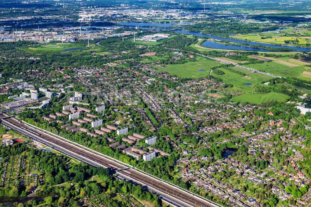 Luftaufnahme Hamburg - Wohngebiet der Mehrfamilienhaussiedlung in Hamburg, Deutschland