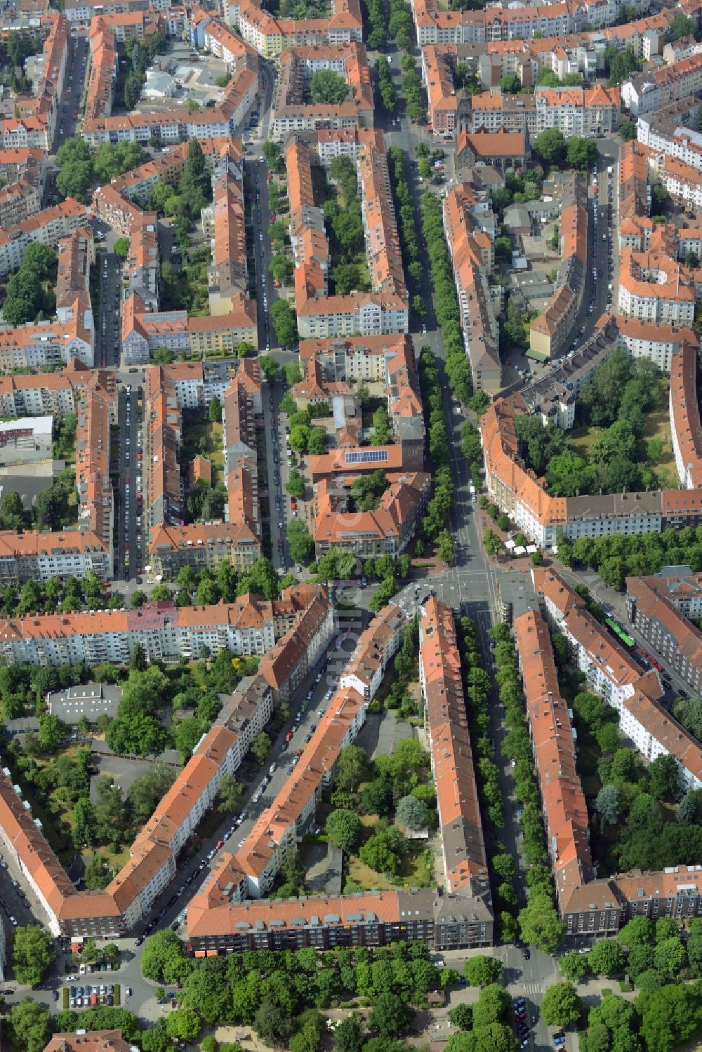 Luftbild Hannover - Wohngebiet einer Mehrfamilienhaussiedlung in Hannover im Bundesland Niedersachsen