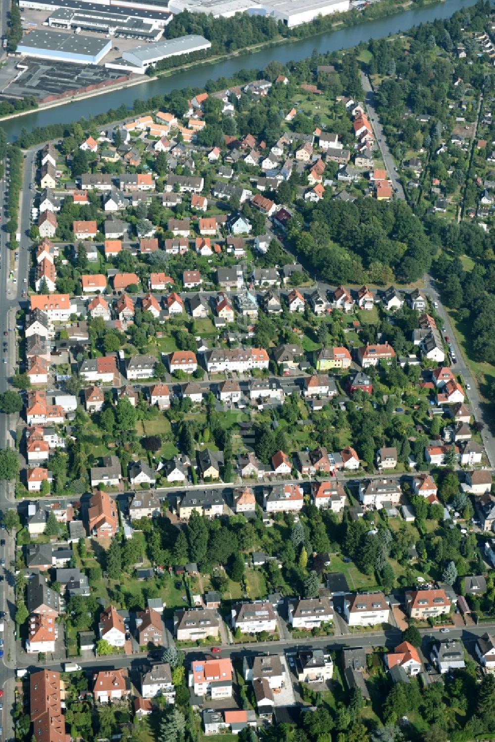 Luftbild Hannover - Wohngebiet einer Mehrfamilienhaussiedlung Hartungstraße - Friedenauer Straße in Hannover im Bundesland Niedersachsen