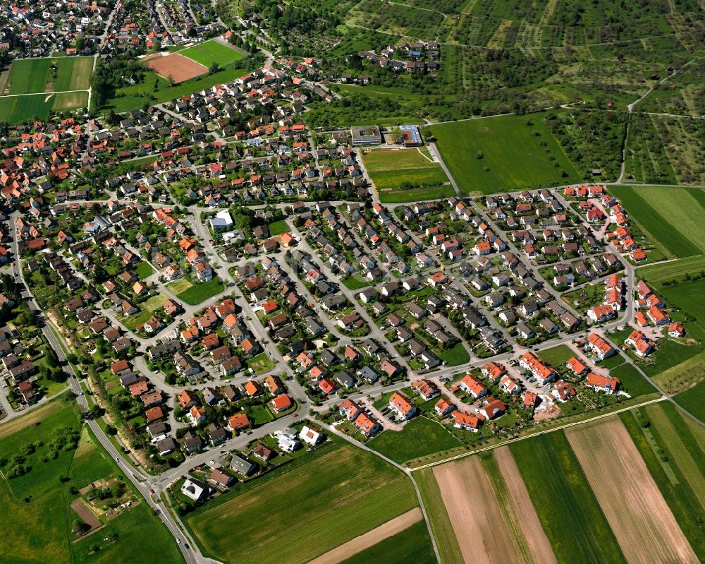 Haubersbronn aus der Vogelperspektive: Wohngebiet der Mehrfamilienhaussiedlung in Haubersbronn im Bundesland Baden-Württemberg, Deutschland