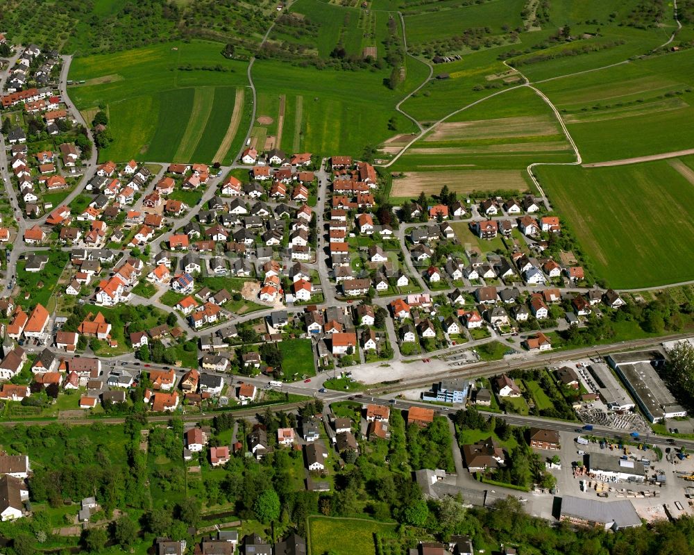 Luftbild Haubersbronn - Wohngebiet der Mehrfamilienhaussiedlung in Haubersbronn im Bundesland Baden-Württemberg, Deutschland