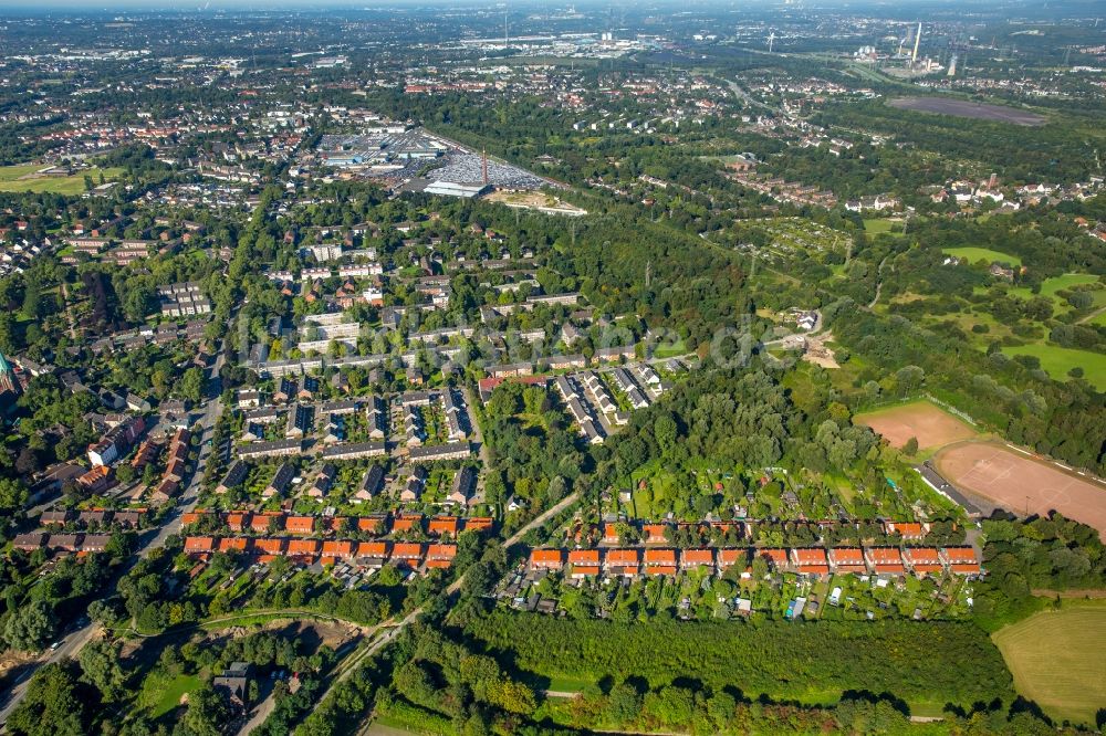 Luftbild Essen - Wohngebiet einer Mehrfamilienhaussiedlung Hegemannshof in Essen im Bundesland Nordrhein-Westfalen