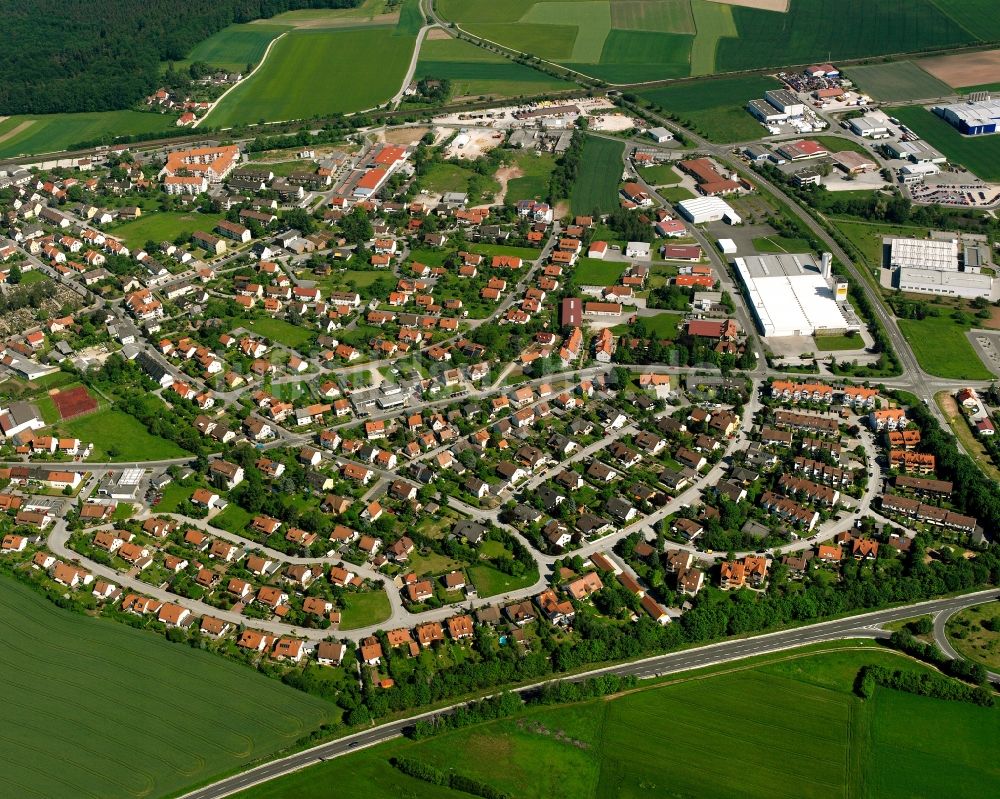 Heilsbronn von oben - Wohngebiet der Mehrfamilienhaussiedlung in Heilsbronn im Bundesland Bayern, Deutschland