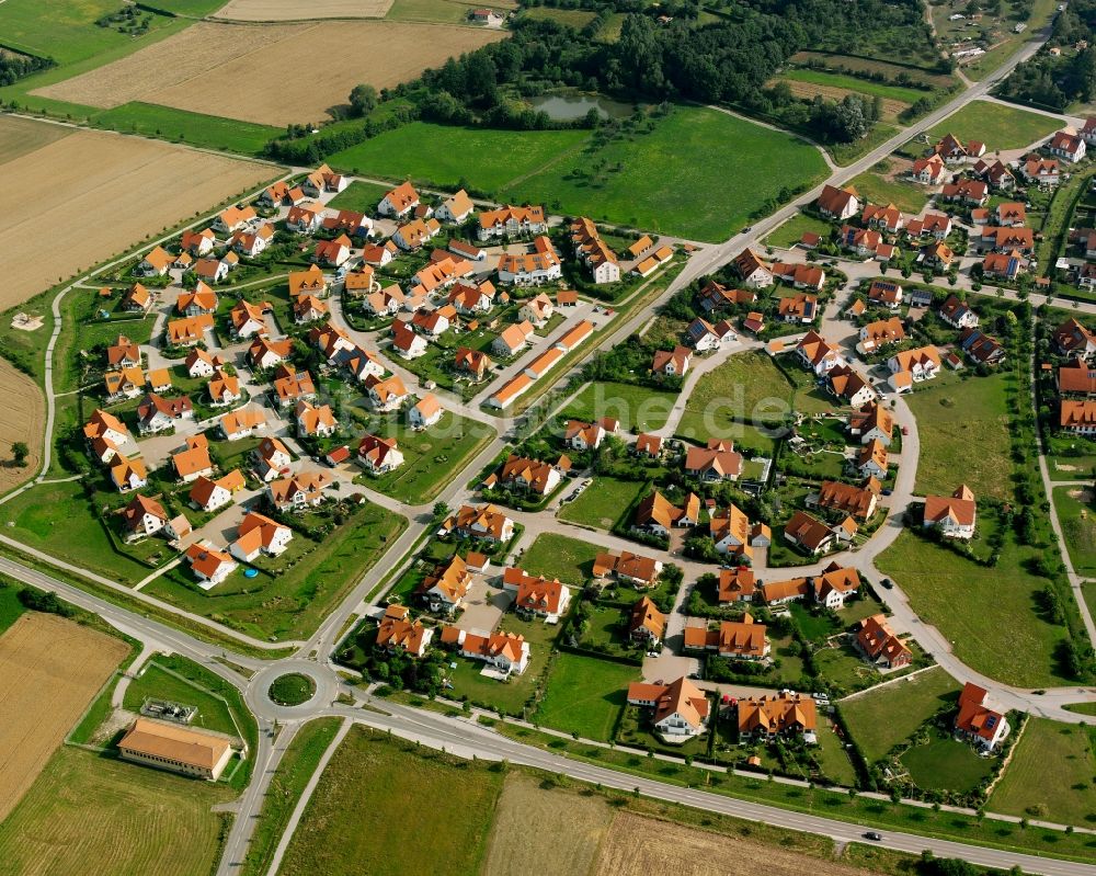 Luftaufnahme Herrieden - Wohngebiet der Mehrfamilienhaussiedlung in Herrieden im Bundesland Bayern, Deutschland