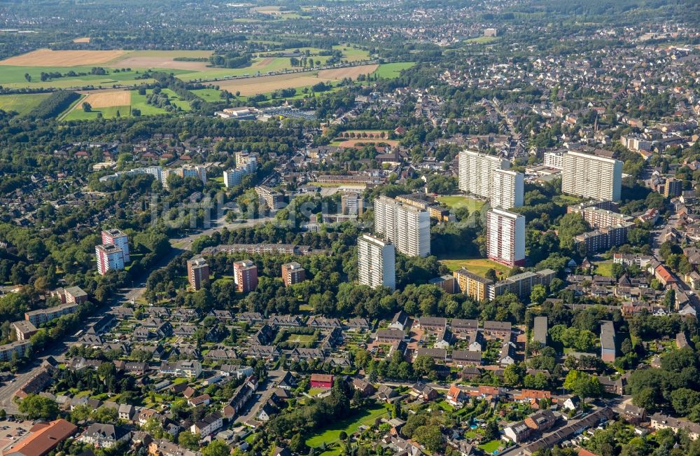 Luftaufnahme Duisburg - Wohngebiet der Mehrfamilienhaussiedlung Johannenhof in Duisburg im Bundesland Nordrhein-Westfalen