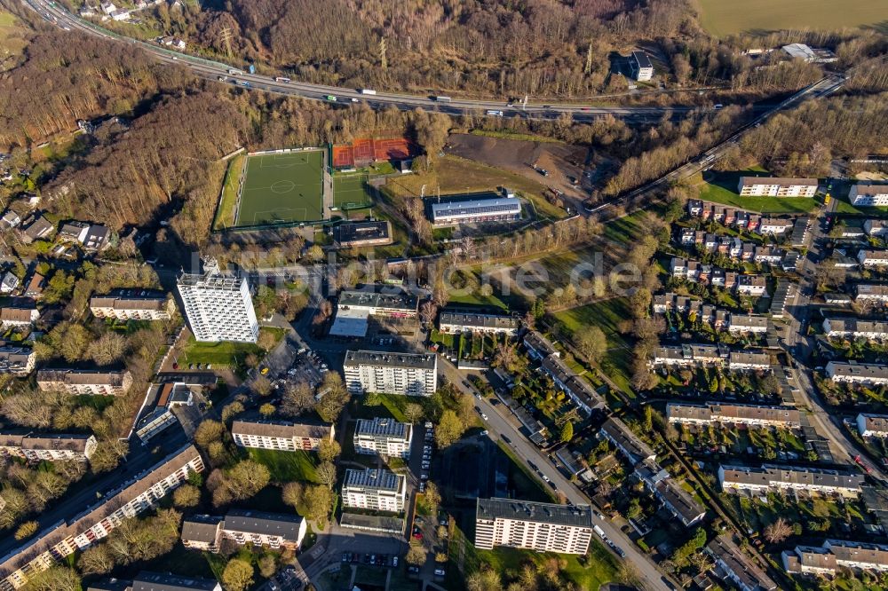 Luftbild Hagen - Wohngebiet der Mehrfamilienhaussiedlung an der Karl-Ernst-Osthaus-Straße in Hagen im Bundesland Nordrhein-Westfalen, Deutschland