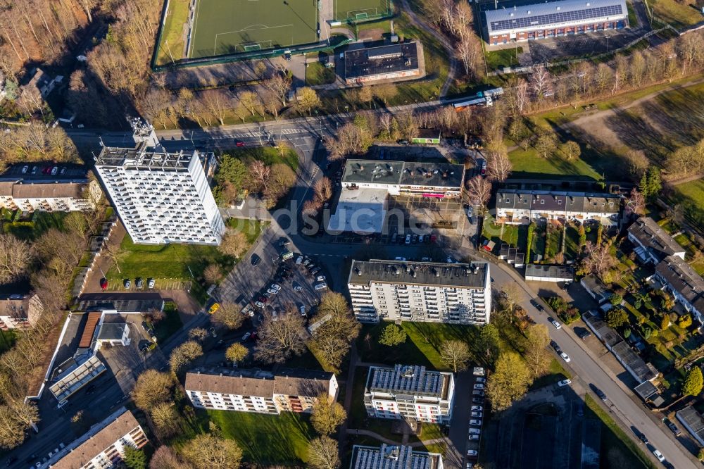 Luftaufnahme Hagen - Wohngebiet der Mehrfamilienhaussiedlung an der Karl-Ernst-Osthaus-Straße in Hagen im Bundesland Nordrhein-Westfalen, Deutschland