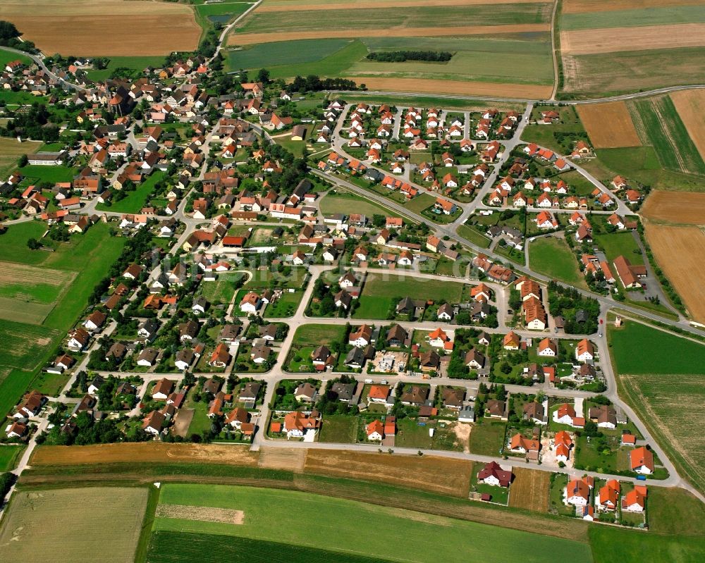 Luftaufnahme Königshofen a.d.Heide - Wohngebiet der Mehrfamilienhaussiedlung in Königshofen a.d.Heide im Bundesland Bayern, Deutschland