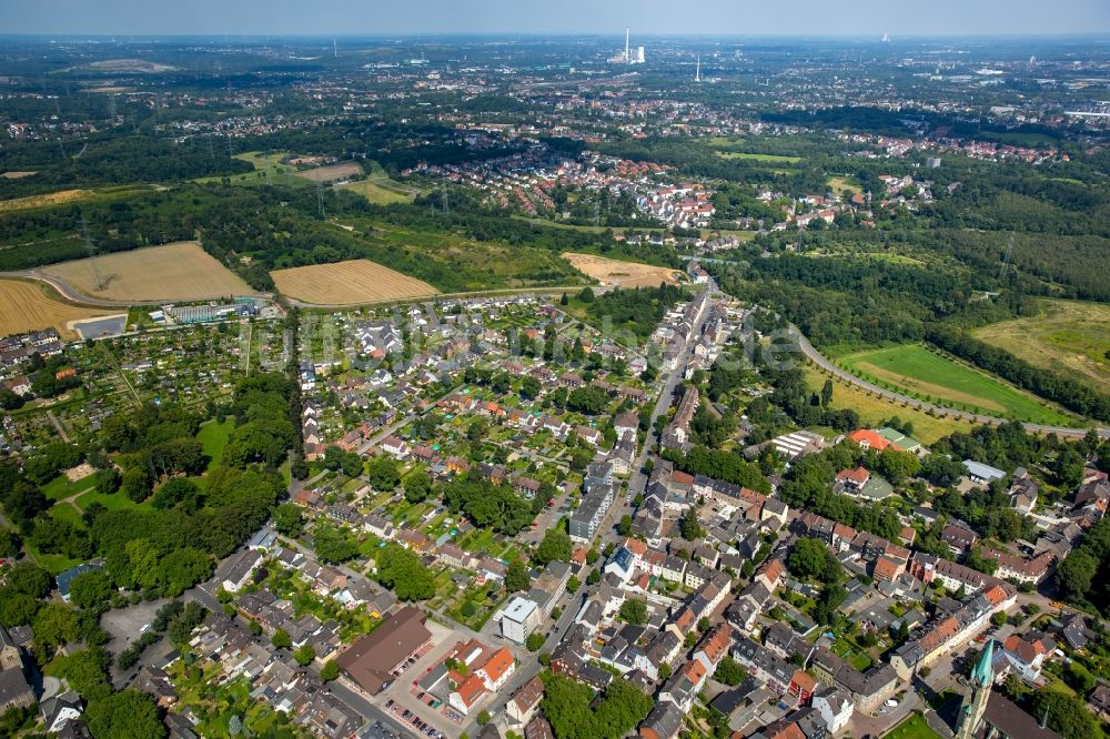 Bochum von oben - Wohngebiet einer Mehrfamilienhaussiedlung Kolonie Hannover in Bochum im Bundesland Nordrhein-Westfalen