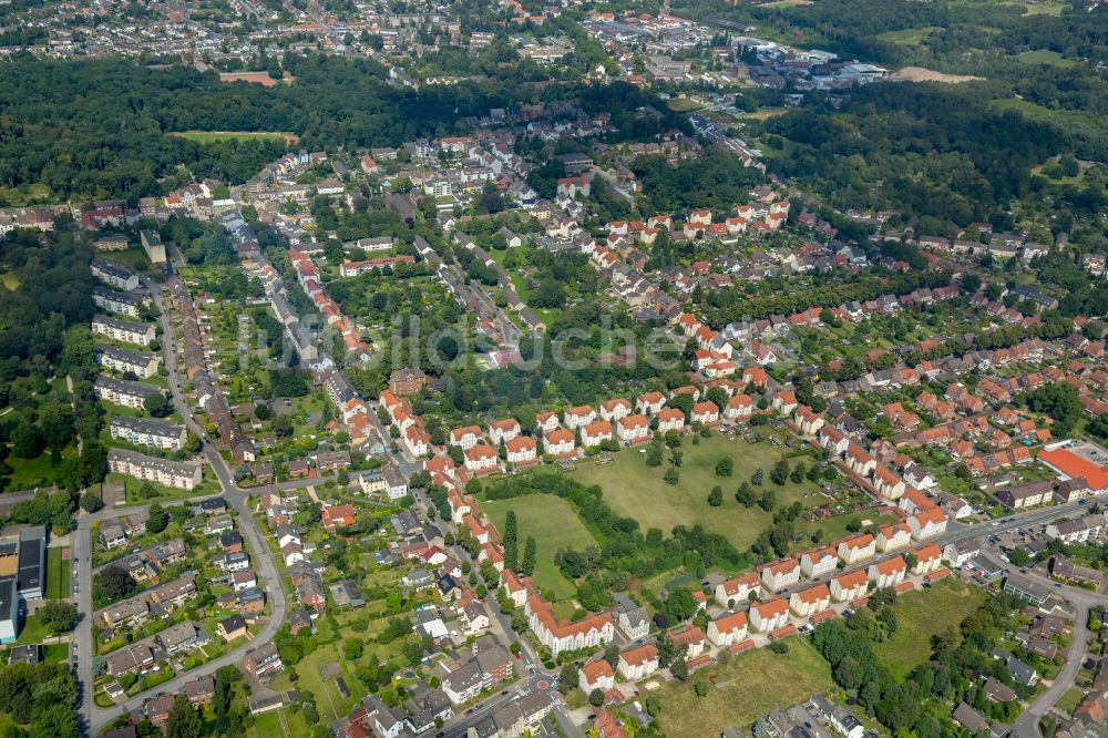 Recklinghausen aus der Vogelperspektive: Wohngebiet einer Mehrfamilienhaussiedlung Kolonie König Ludwig in Recklinghausen im Bundesland Nordrhein-Westfalen