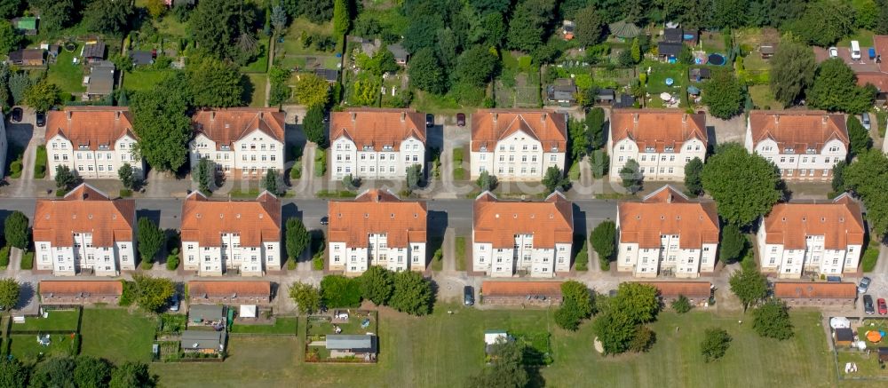 Luftbild Recklinghausen - Wohngebiet einer Mehrfamilienhaussiedlung Kolonie König Ludwig in Recklinghausen im Bundesland Nordrhein-Westfalen