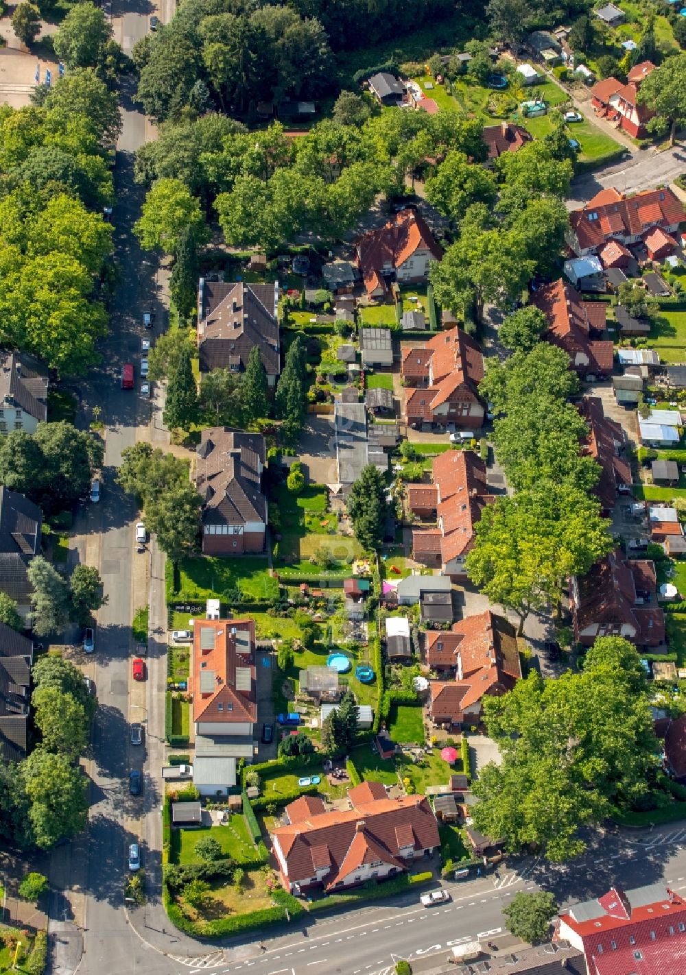 Dortmund aus der Vogelperspektive: Wohngebiet einer Mehrfamilienhaussiedlung Kolonie Landwehr in Dortmund im Bundesland Nordrhein-Westfalen