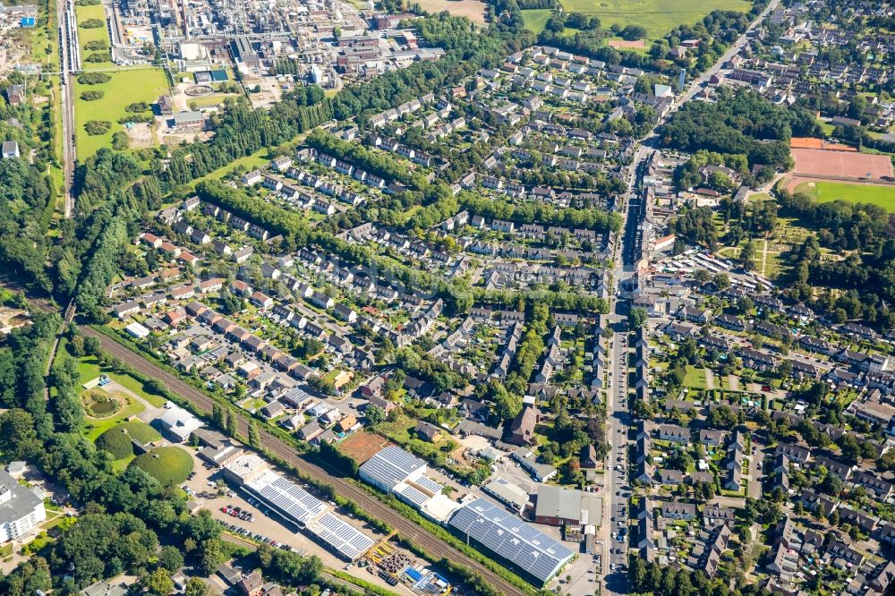 Luftbild Moers - Wohngebiet der Mehrfamilienhaussiedlung Kolonie Meerbeck in Moers im Bundesland Nordrhein-Westfalen