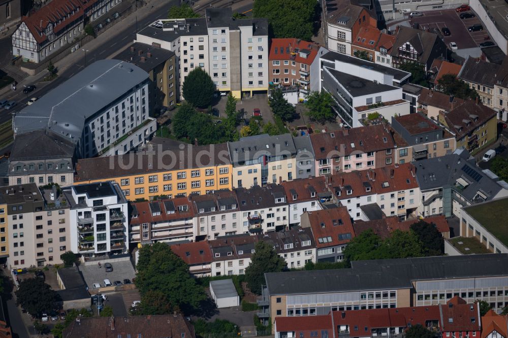 Luftaufnahme Braunschweig - Wohngebiet der Mehrfamilienhaussiedlung an der Kuhstraße in Braunschweig im Bundesland Niedersachsen, Deutschland