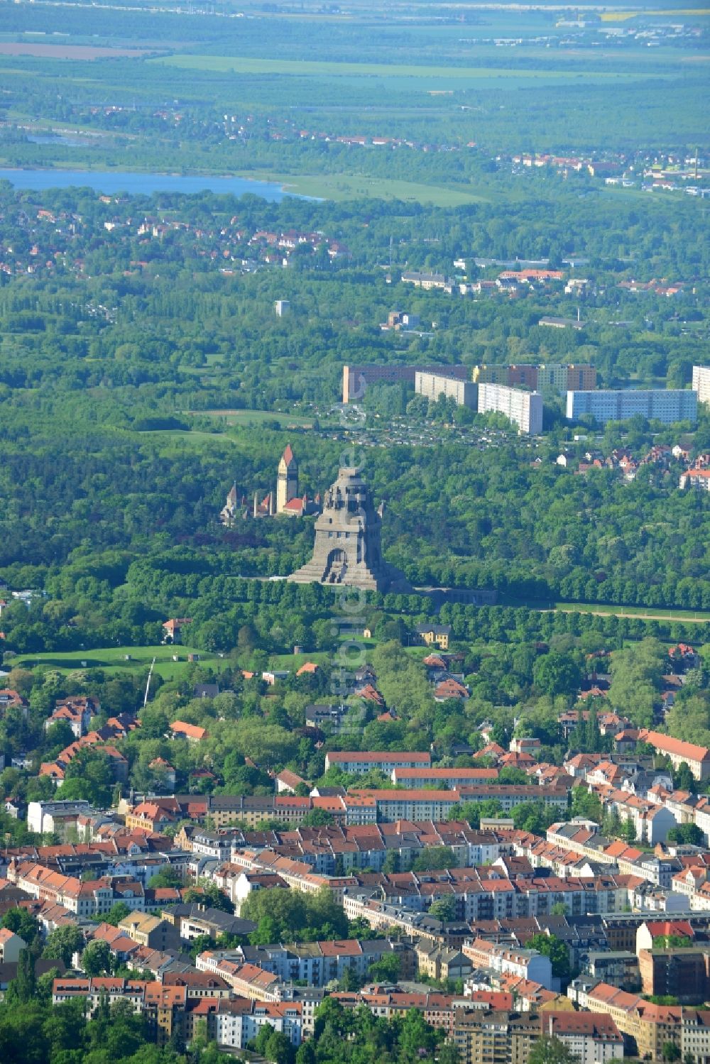 Luftbild Leipzig - Wohngebiet einer Mehrfamilienhaussiedlung in Leipzig im Bundesland Sachsen