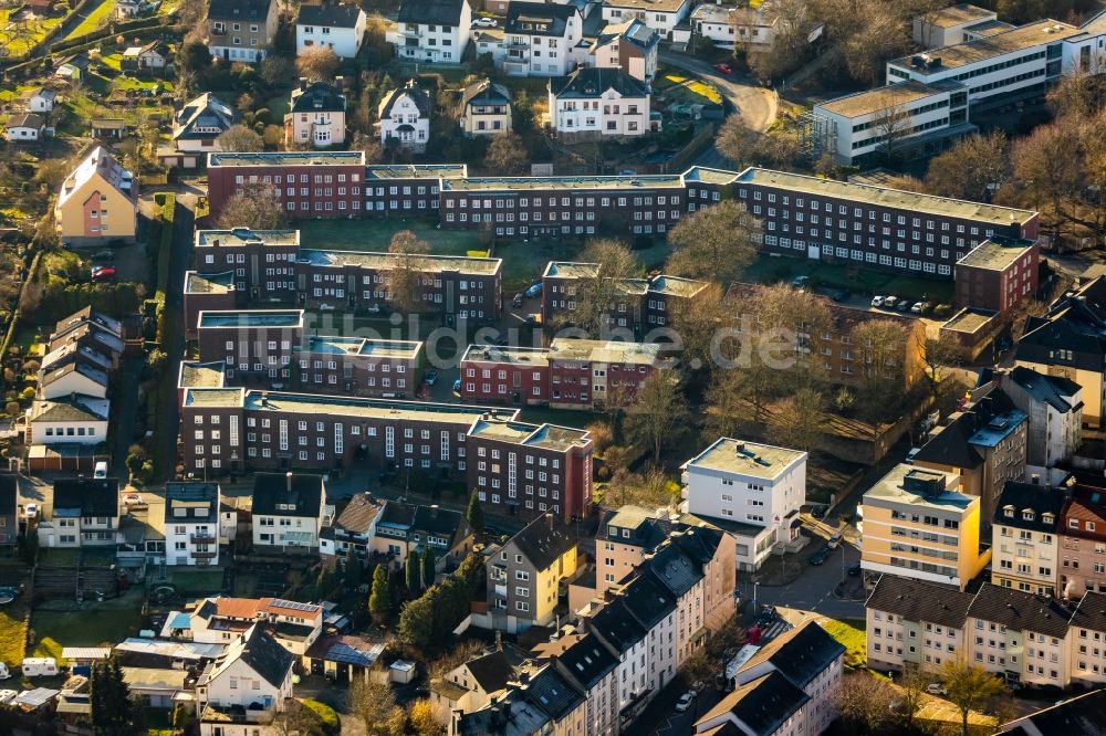 Luftbild Hagen - Wohngebiet der Mehrfamilienhaussiedlung an der Leopoldstraße in Hagen im Bundesland Nordrhein-Westfalen, Deutschland