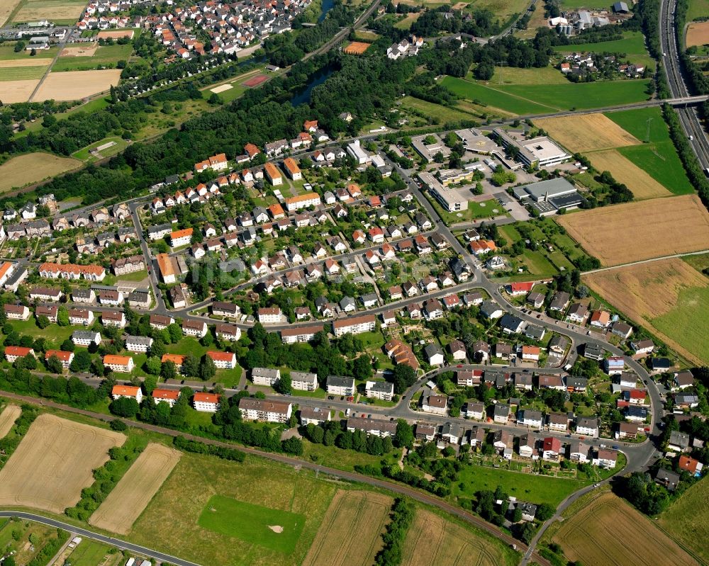 Lollar aus der Vogelperspektive: Wohngebiet der Mehrfamilienhaussiedlung in Lollar im Bundesland Hessen, Deutschland