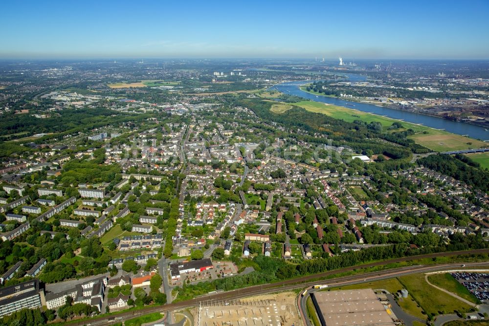 Duisburg von oben - Wohngebiet der Mehrfamilienhaussiedlung Margarethensiedlung in Duisburg im Bundesland Nordrhein-Westfalen