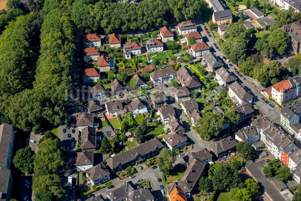 Luftaufnahme Duisburg - Wohngebiet der Mehrfamilienhaussiedlung Margarethensiedlung in Duisburg im Bundesland Nordrhein-Westfalen