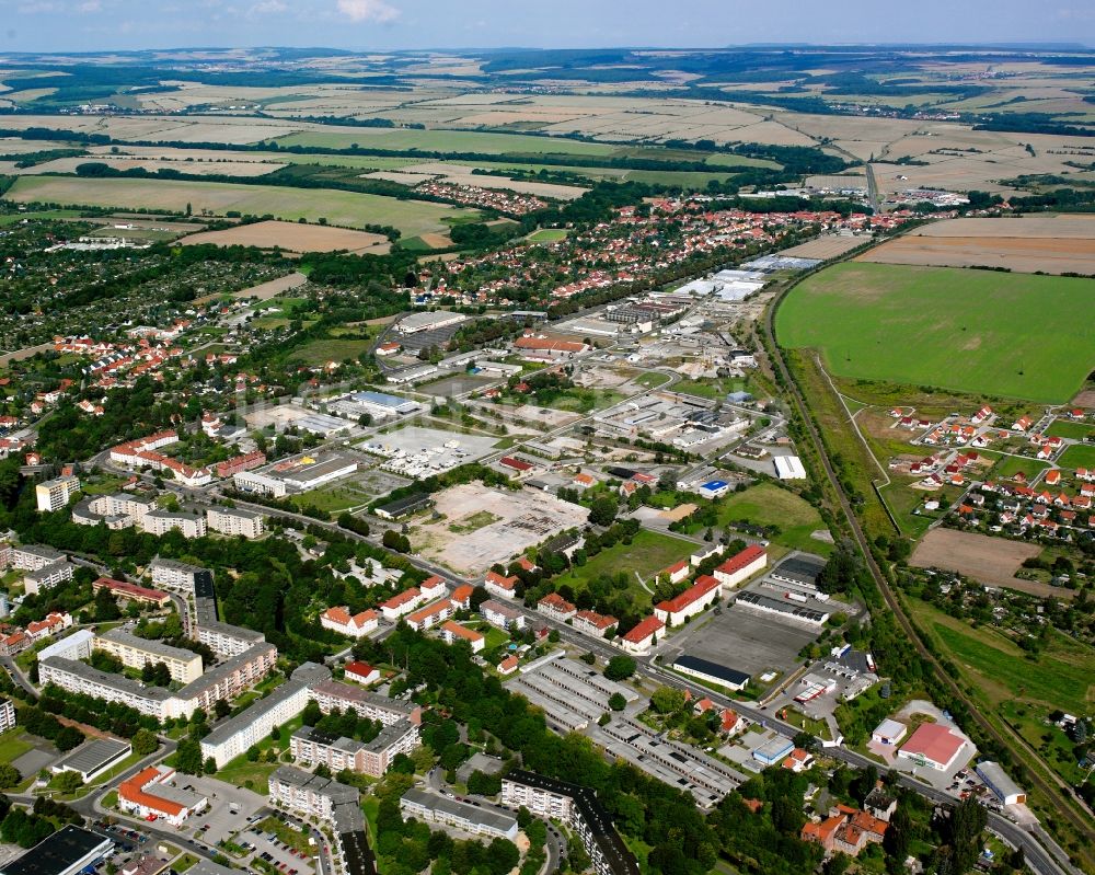 Luftbild Mühlhausen/Thüringen - Wohngebiet der Mehrfamilienhaussiedlung in Mühlhausen im Bundesland Thüringen, Deutschland