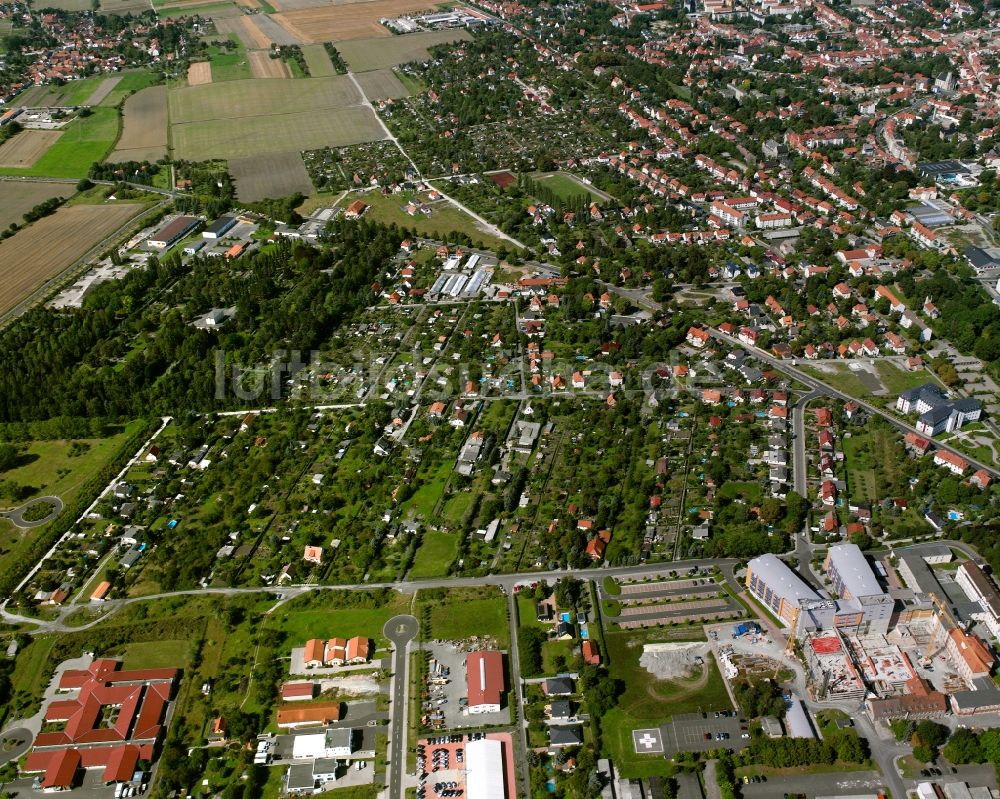 Luftbild Mühlhausen/Thüringen - Wohngebiet der Mehrfamilienhaussiedlung in Mühlhausen im Bundesland Thüringen, Deutschland