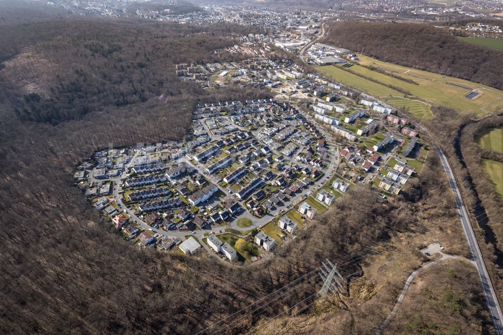 Luftaufnahme Neheim - Wohngebiet der Mehrfamilienhaussiedlung in Neheim im Bundesland Nordrhein-Westfalen, Deutschland