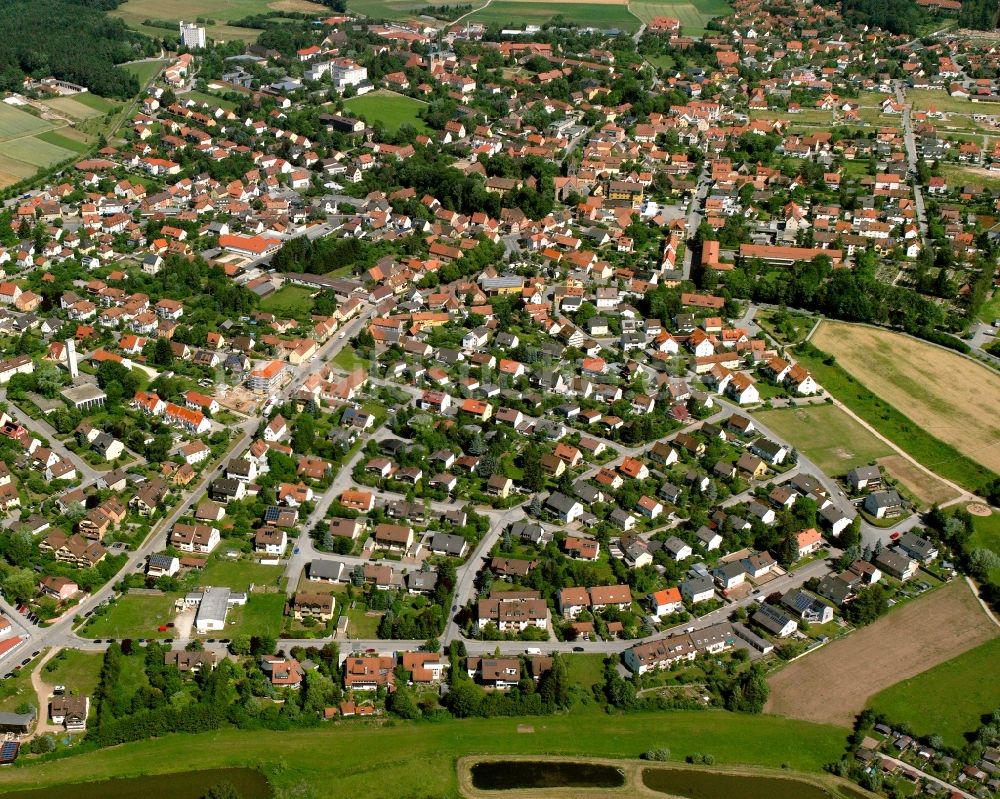 Neuendettelsau aus der Vogelperspektive: Wohngebiet der Mehrfamilienhaussiedlung in Neuendettelsau im Bundesland Bayern, Deutschland