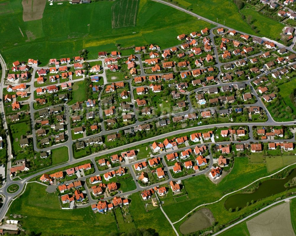 Neumühle von oben - Wohngebiet der Mehrfamilienhaussiedlung in Neumühle im Bundesland Bayern, Deutschland