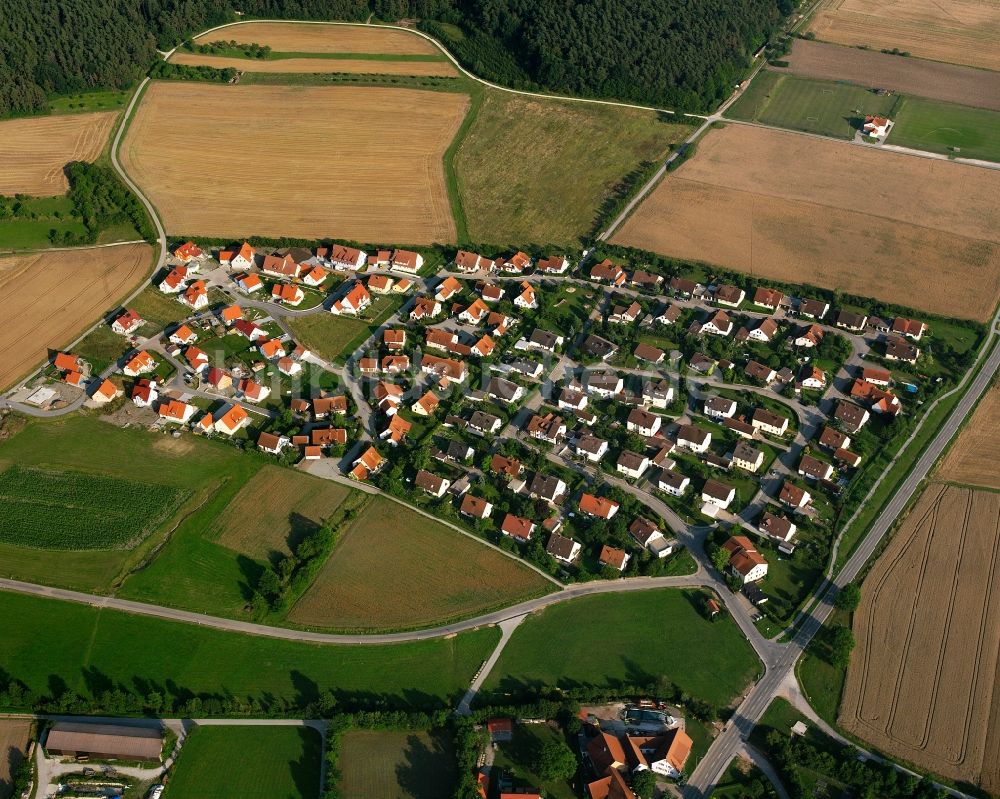 Neunstetten von oben - Wohngebiet der Mehrfamilienhaussiedlung in Neunstetten im Bundesland Bayern, Deutschland