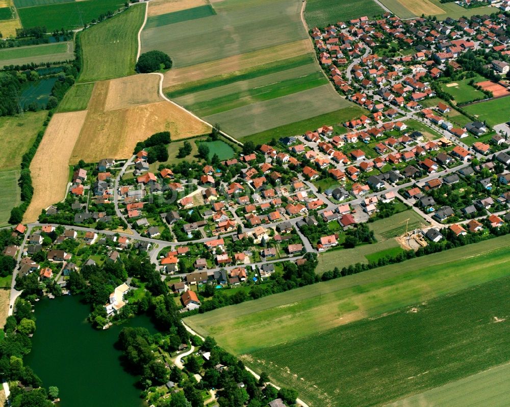 Oberparkstetten aus der Vogelperspektive: Wohngebiet der Mehrfamilienhaussiedlung in Oberparkstetten im Bundesland Bayern, Deutschland