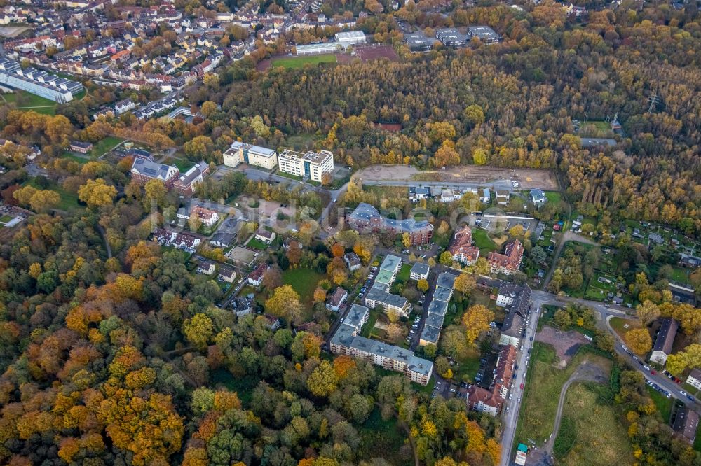 Luftaufnahme Gelsenkirchen - Wohngebiet der Mehrfamilienhaussiedlung im Ortsteil Ückendorf in Gelsenkirchen im Bundesland Nordrhein-Westfalen, Deutschland