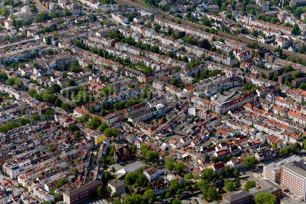 Luftbild Bremen - Wohngebiet der Mehrfamilienhaussiedlung im Ortsteil Fesenfeld in Bremen, Deutschland