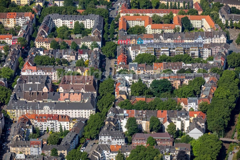 Luftbild Dortmund - Wohngebiet der Mehrfamilienhaussiedlung im Ortsteil Ruhrallee West in Dortmund im Bundesland Nordrhein-Westfalen, Deutschland