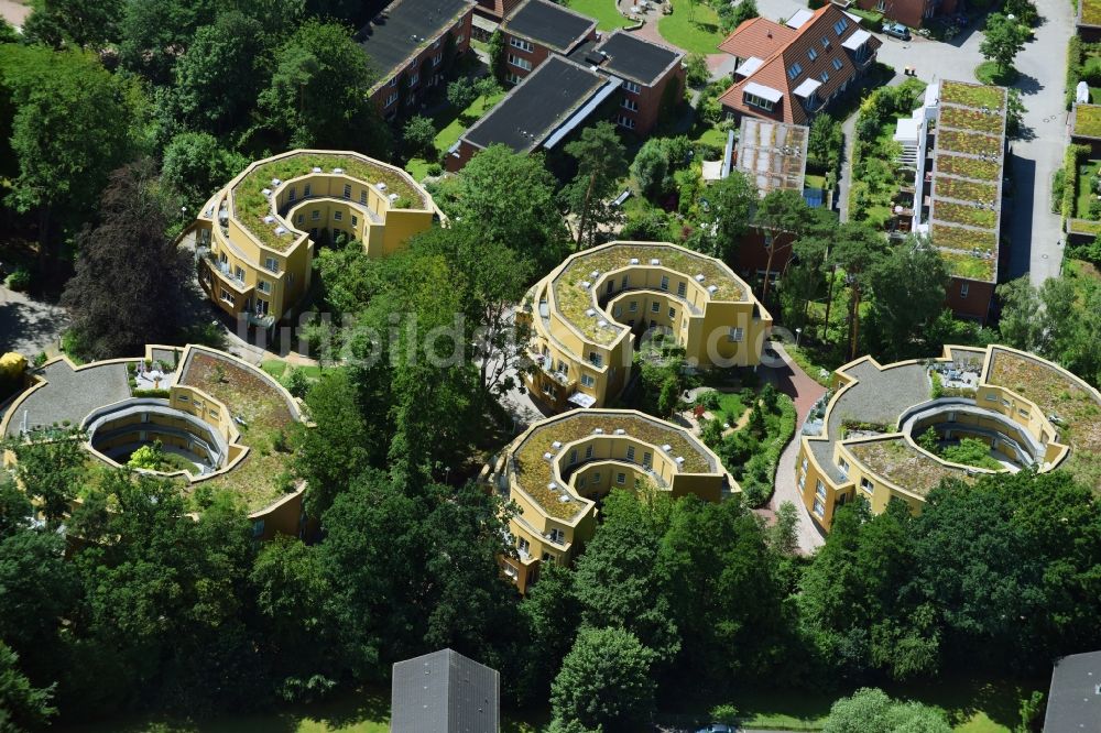 Luftbild Hamburg - Wohngebiet einer Mehrfamilienhaussiedlung Osterloh - Zassenhausweg im Ortsteil Altona in Hamburg, Deutschland